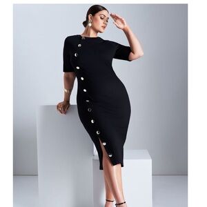 Eloquii Black Size 16 Button Front Workwear Dress (never worn!)